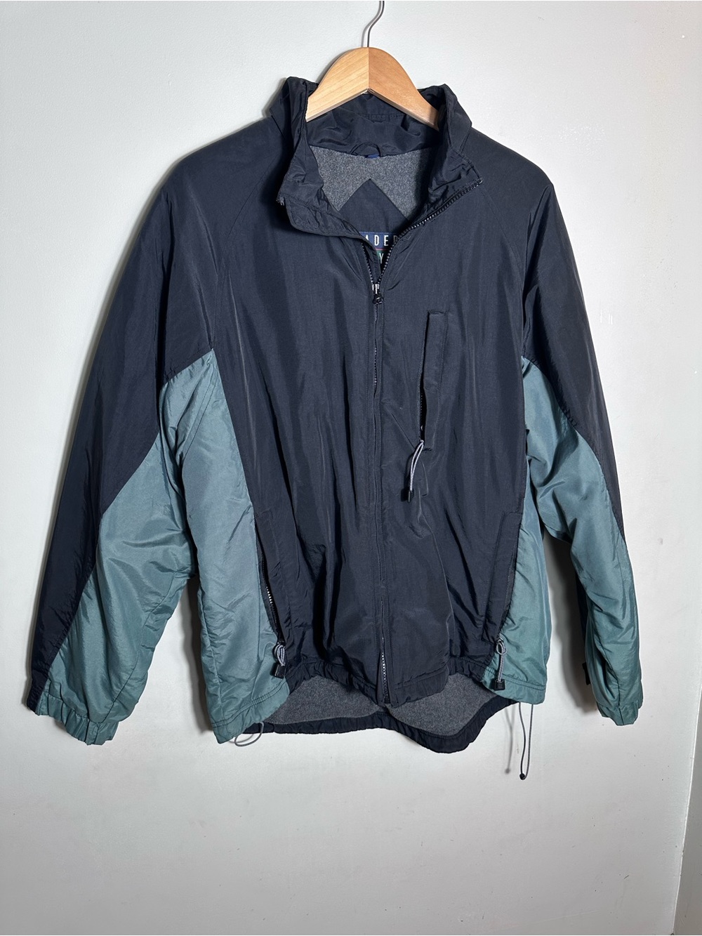 Trader Bay Men's Two-Tone Windbreaker Jacket - Black & Teal